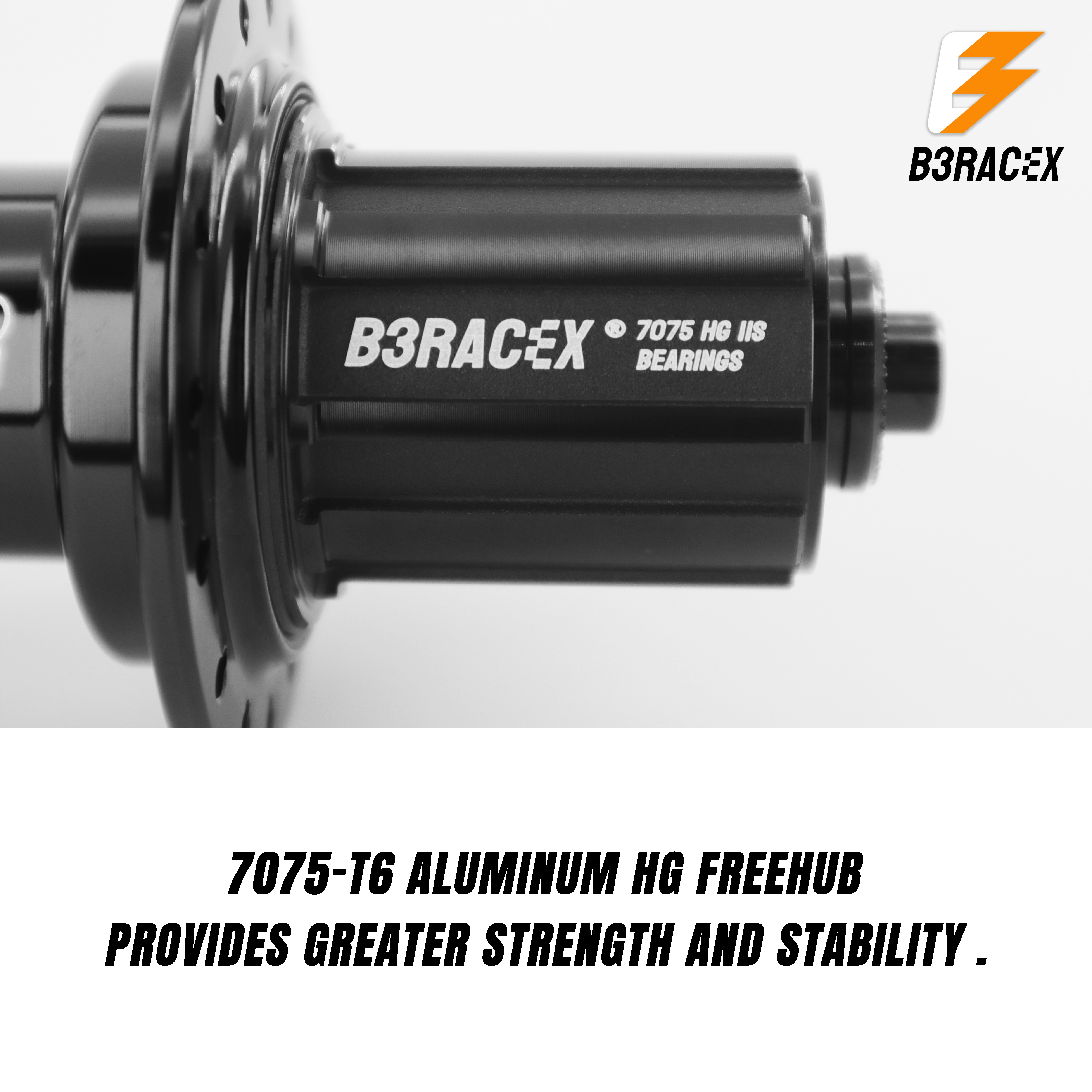 B3RACEX Thunder MTB Hub 6-Pawl 3-Tooth 32H 7 Bearing HG/XD/MS Freehub ...