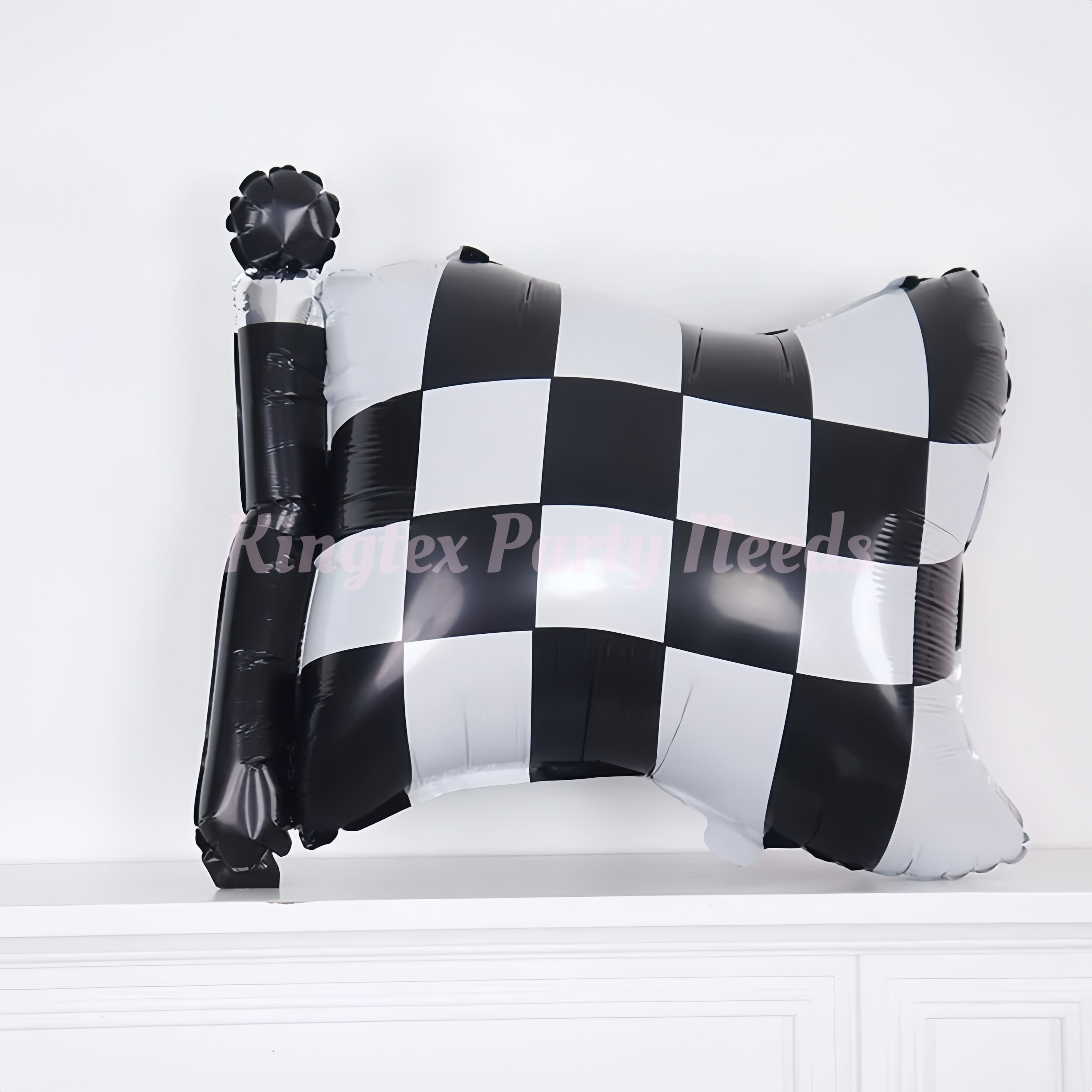 24 inches Racing Car theme Black and white square grid Flag aluminum ...