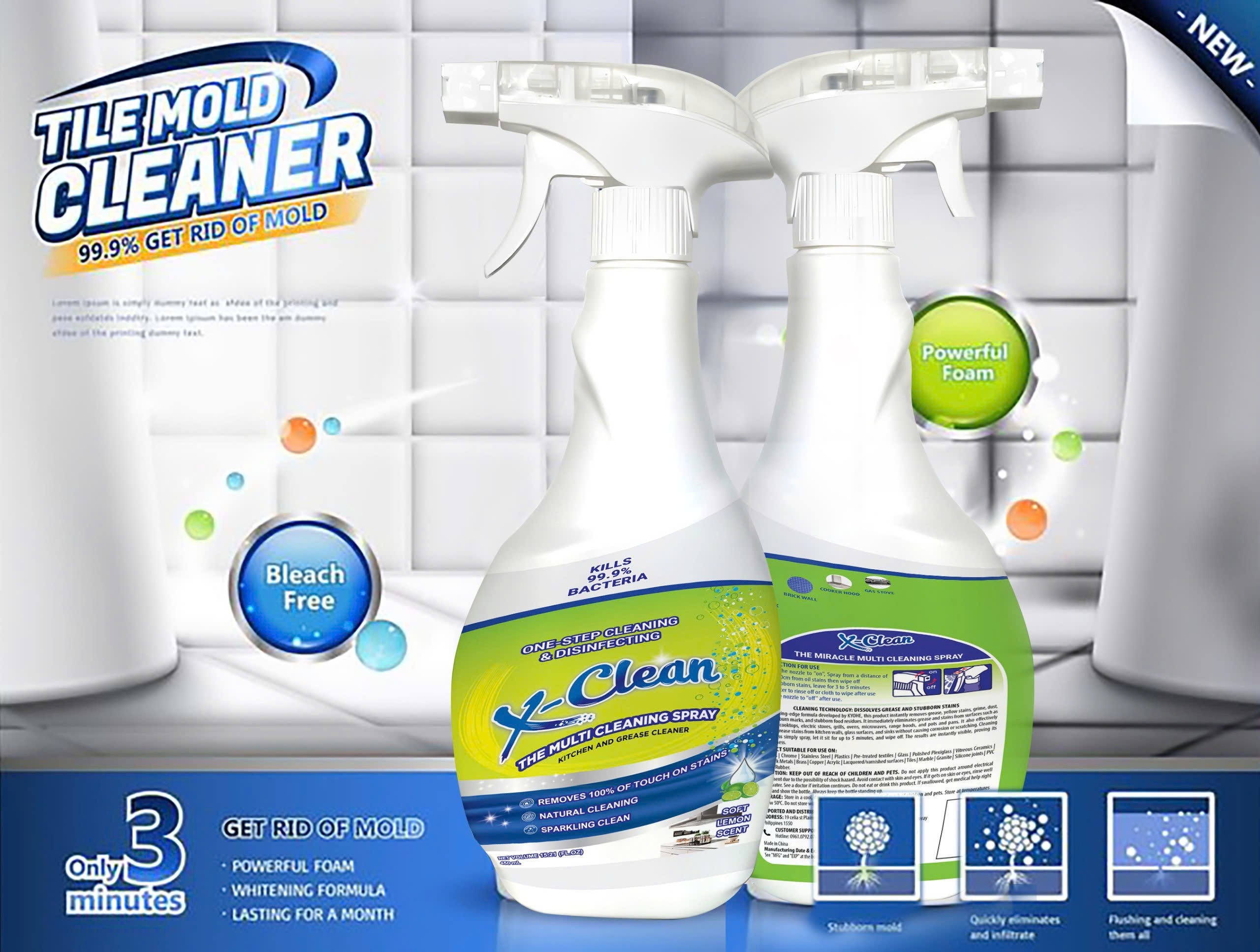 Bathroom Tiles Cleaner Floor X-CLEAN Cleaner Stain Remover Floor Tile ...