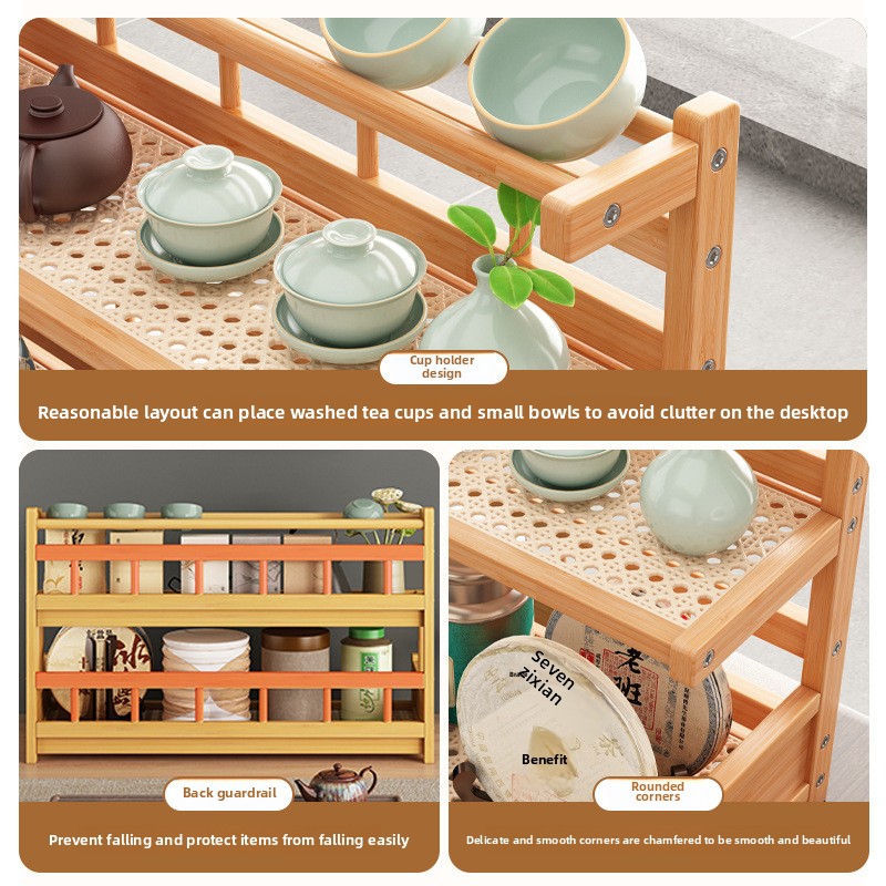 Tea cup rack tea utensil tea table display rack desktop Bo Gu rack ...