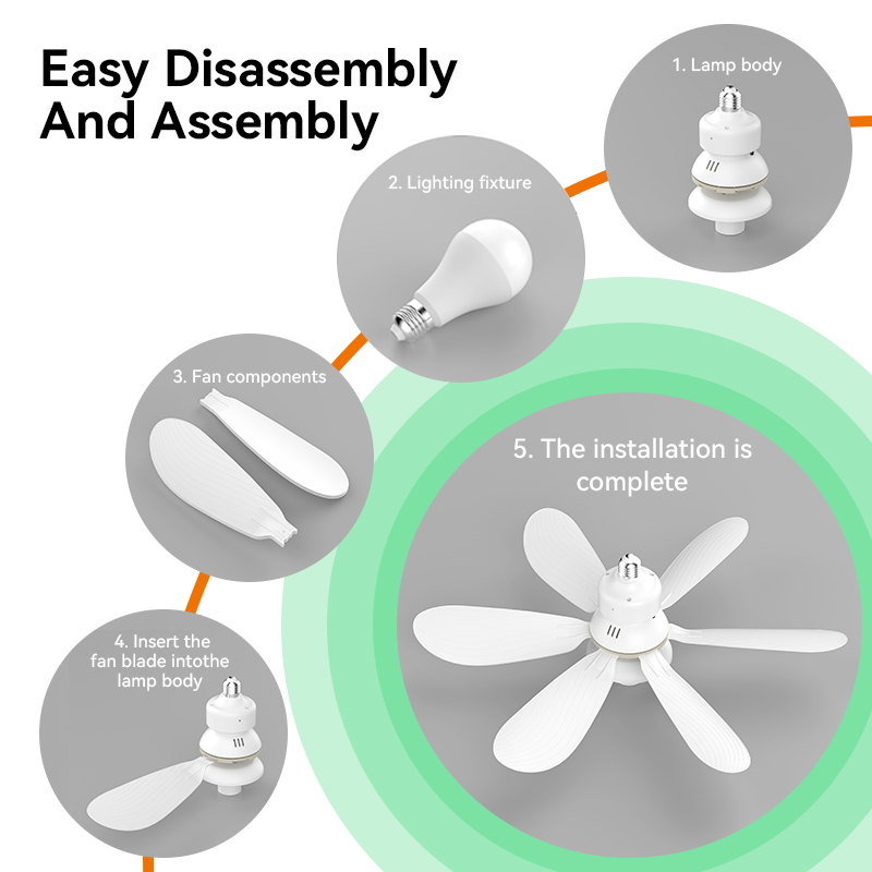 【Replaceable】Y·S·S YaSheng ceiling fan with light E27 Removable bulb 42 ...