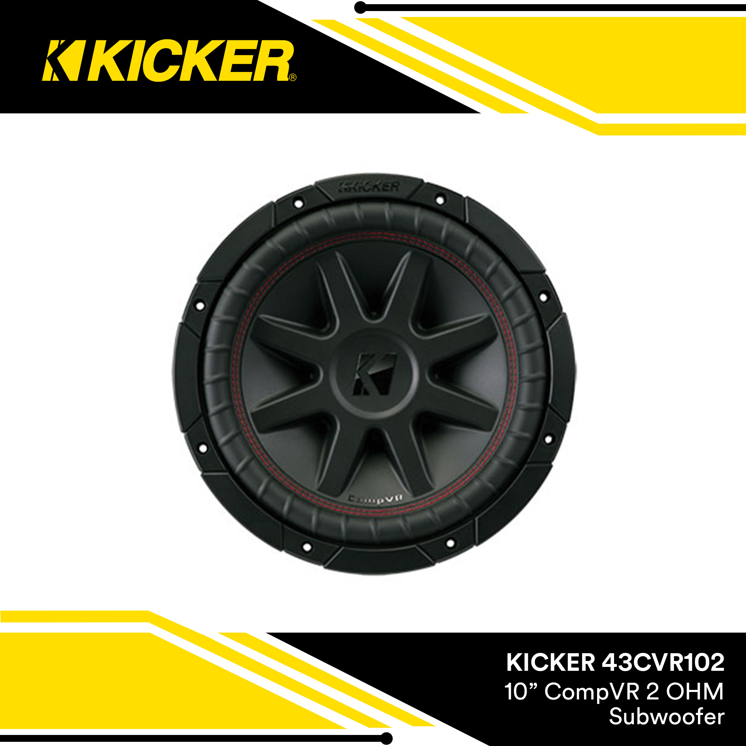 Kicker CompVR 10-inch (25cm) Subwoofer, 2-ohm Dvc (43CVR102) | Shopee ...