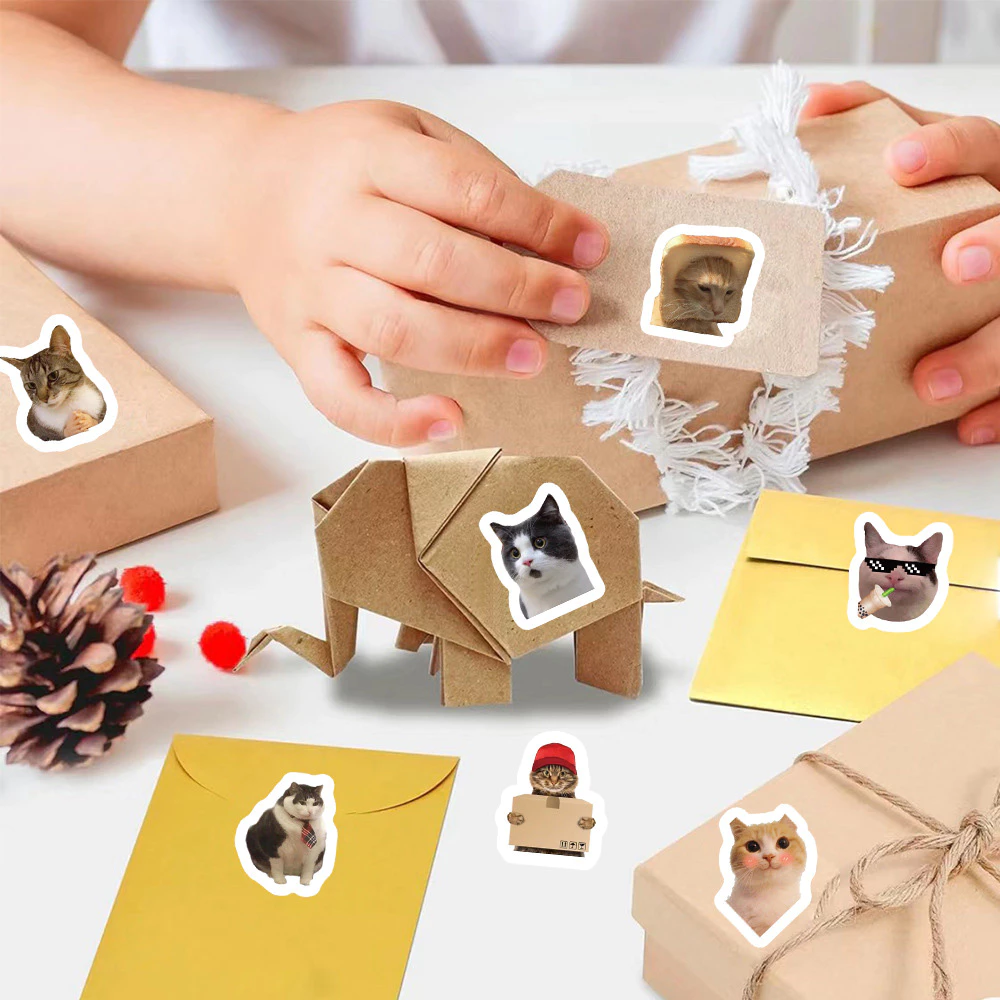 500PCS/Roll Funny Cat Expression Meme Graffiti Stickers for Bicycle ...