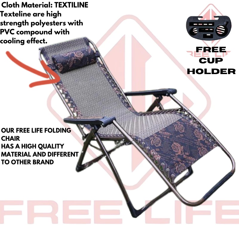 Foldable Recliner Chair – Random Color/Design + FREE HEADREST Outdoor ...
