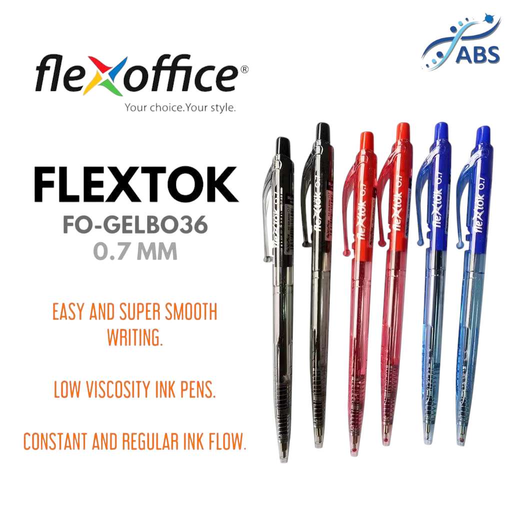 ABS lexTok Retractable Ballpen Flex Tok Office Ball Point Pen 12pcs ...