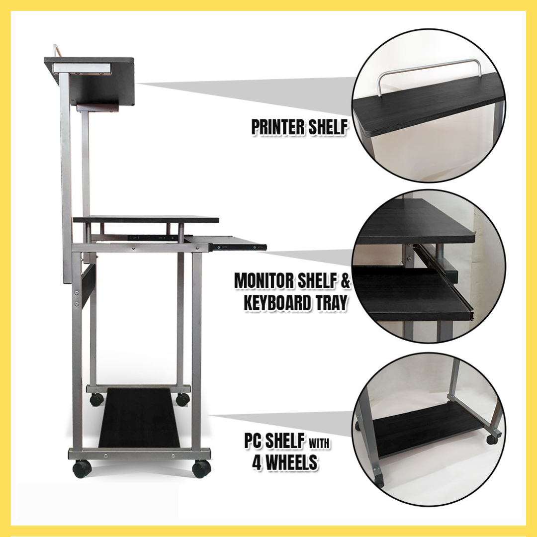 Computer Table w/ drawer and wheels / Perfect for Home & Office Use ...
