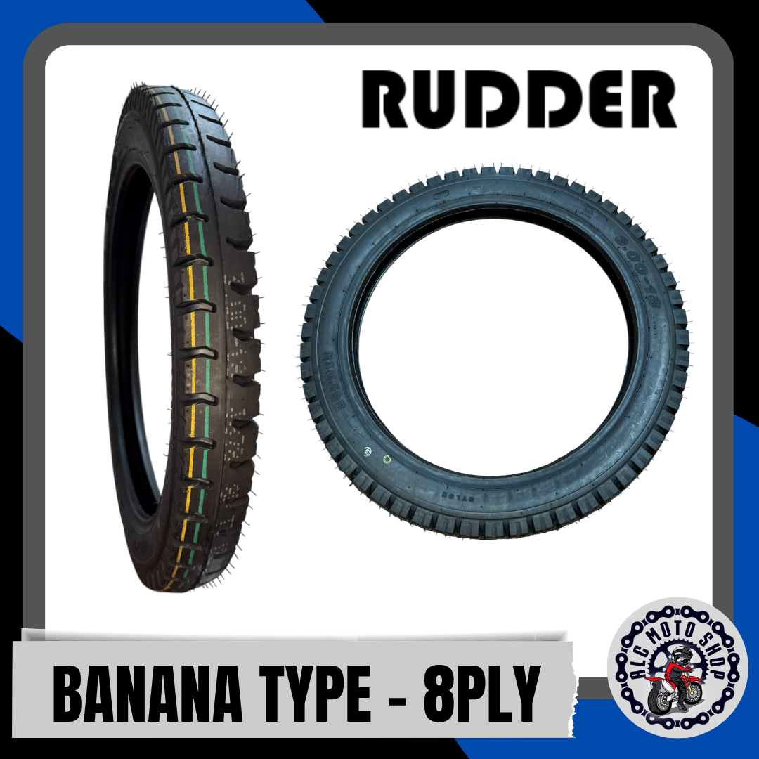 RUDDER - BANANA TYPE MOTORCYCLE TIRE 8 PLY RATING TUBE TYPE FOR ...