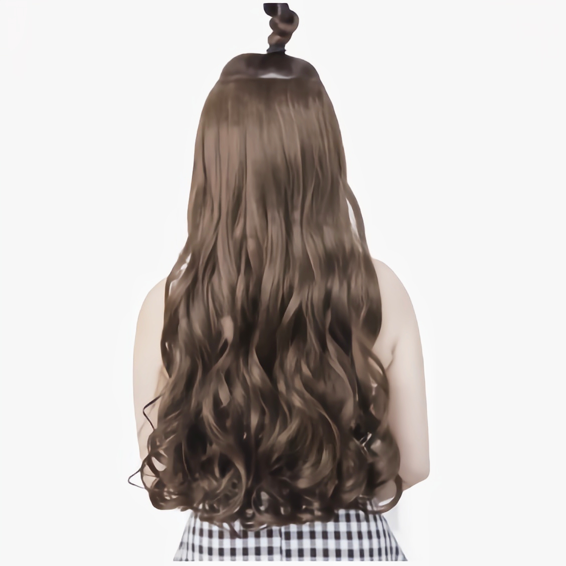 【COD】Long Curly Clip In One Piece Synthetic Hair Extension 5 Clips Wig ...