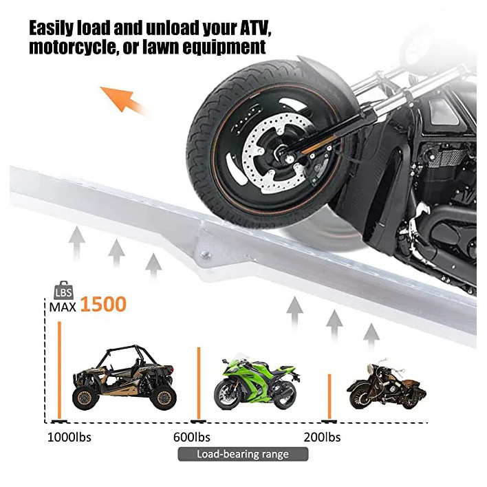 1PCS/1 PAIR Aluminum motorcycle loading ramp, portable ramp, barrier ...