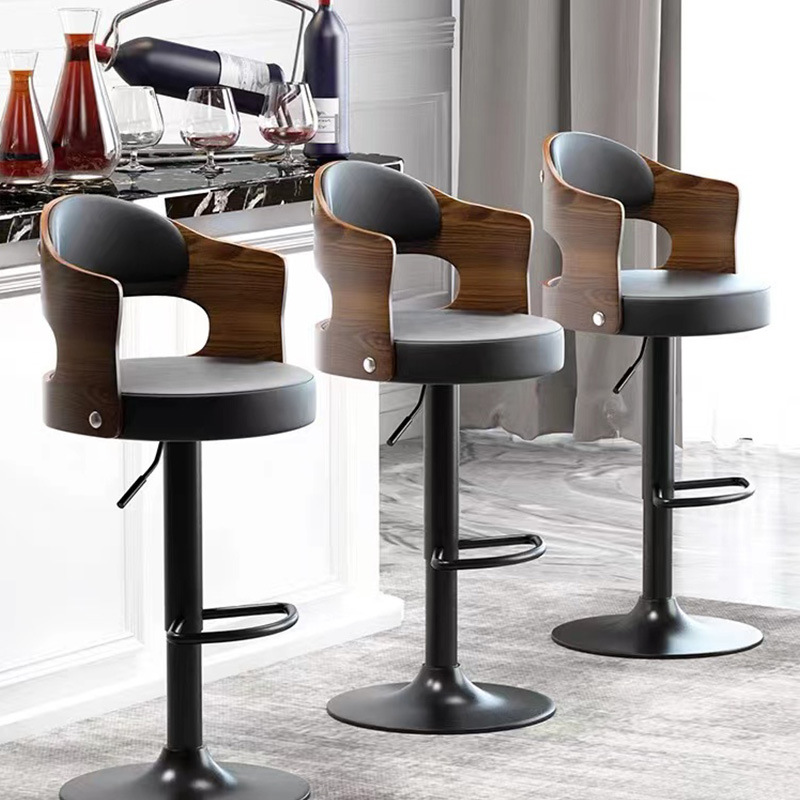 COD Solid Wood Back Bar Stool High Chair Bar Stool Bar Chair Chair ...