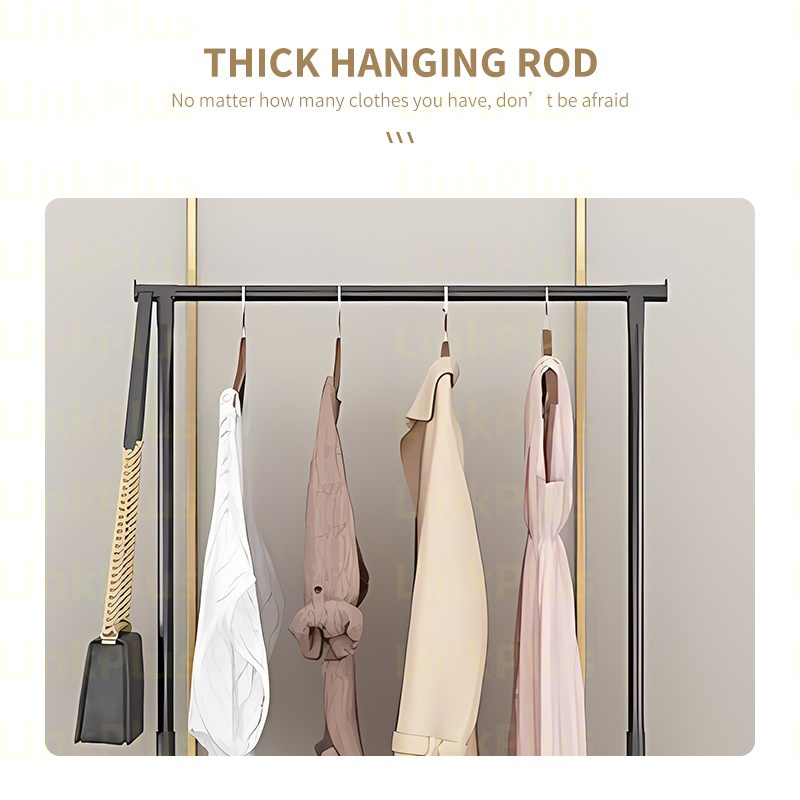 Single bar coat rack floor-standing bedroom movable clothes rack ...