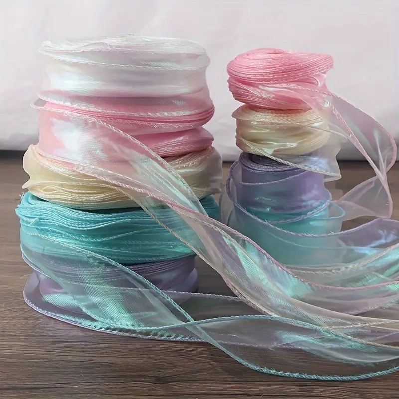 ManilaGo 9M 4CM Satin Ribbon Fantasy Fish Tail Yarn Ribbon For Flowers ...