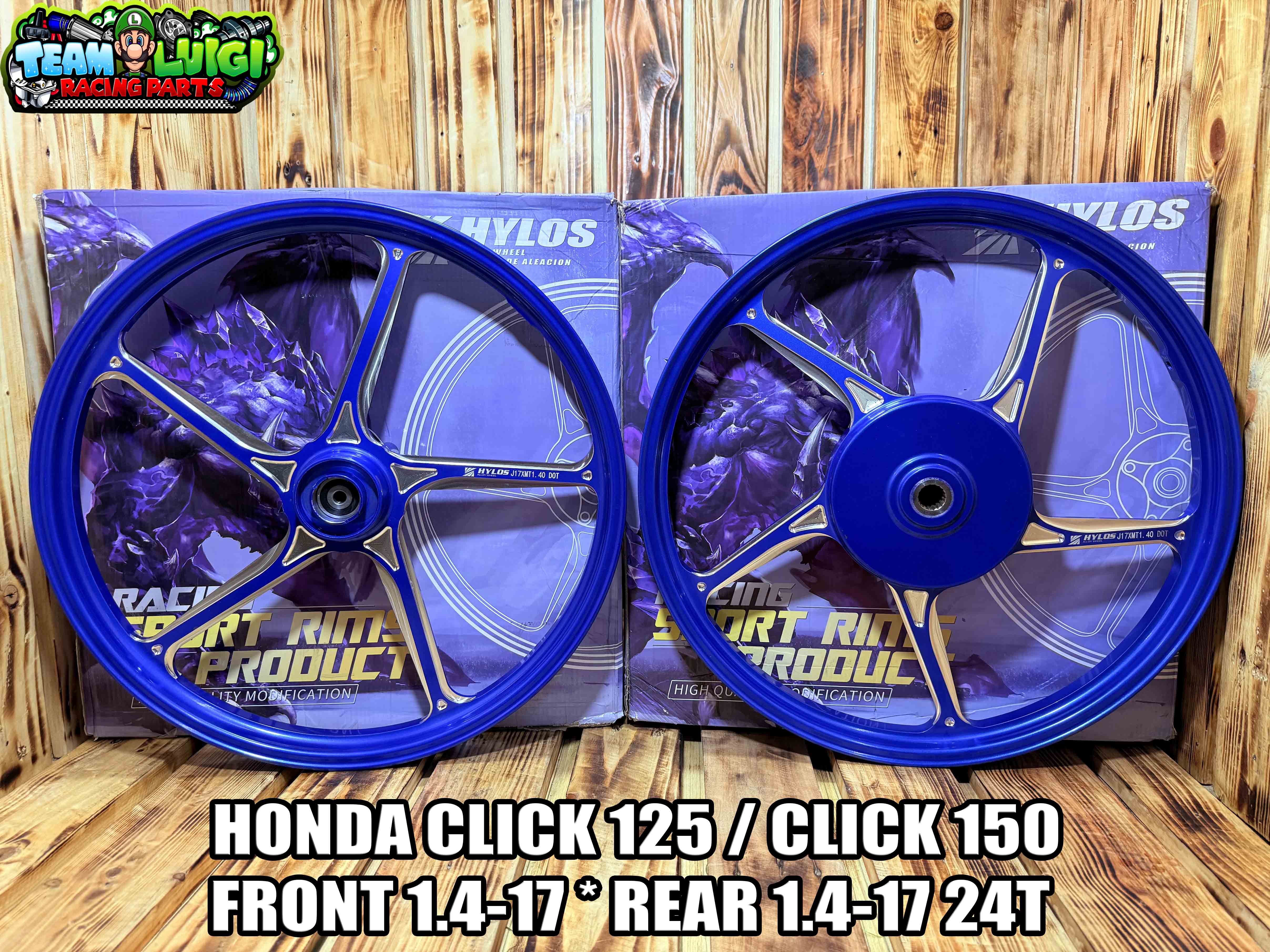 HYLOS CNC MAGS 17s 3 SPOKES 24T HONDA CLICK 125 / CLICK 150 (100% MADE ...