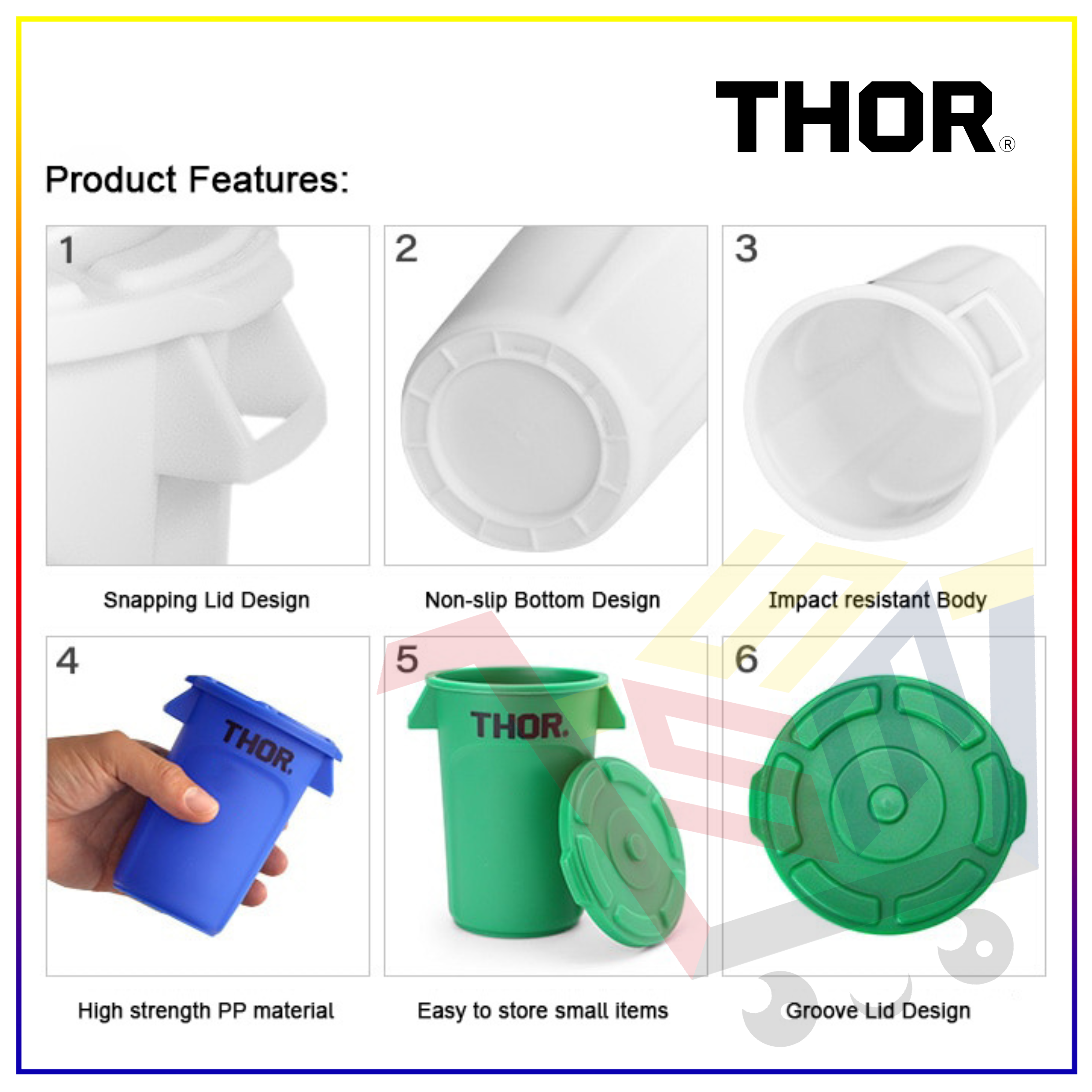 THOR® 350ml Multi-Color Mini Round Storage Bin for Organizing ...