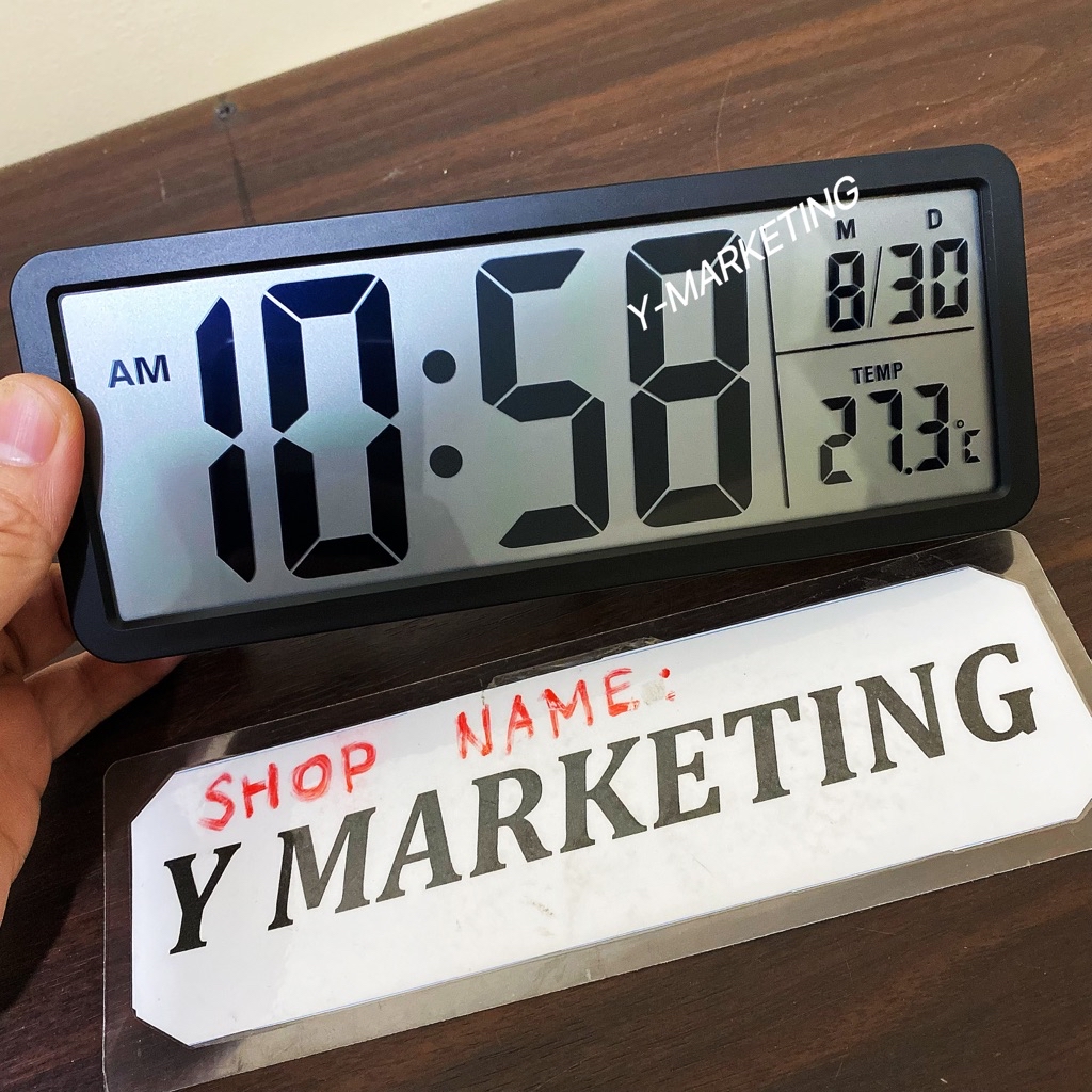(801) LCD Clock Battery Operated Wall-Hang Or Display Stand | Shopee ...