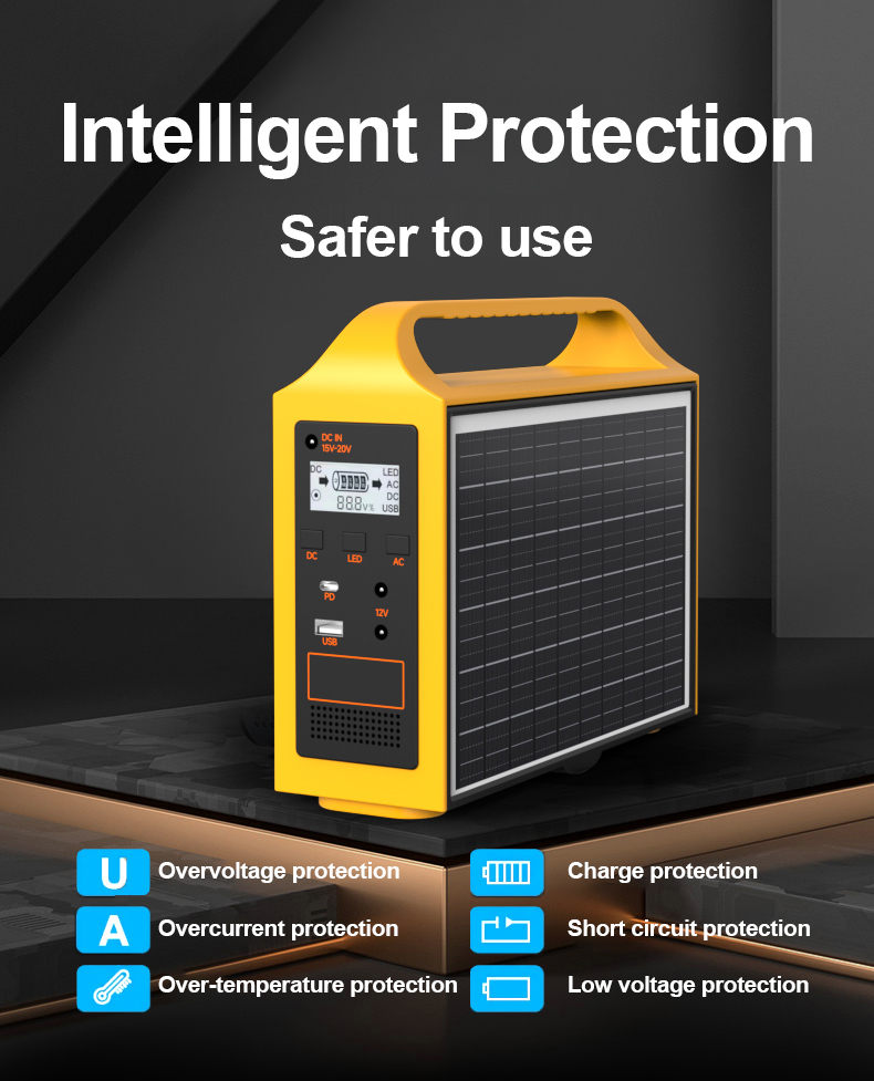 Portable Solar Battery with MultiInterface Fast Charging LED Light and