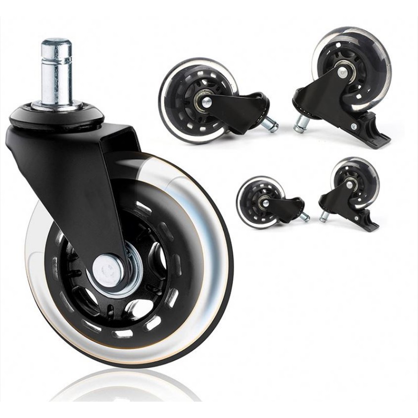5 Pcs Caster Wheels 3 Inch Swivel Rubber 360 PU Roller for Office Chair ...