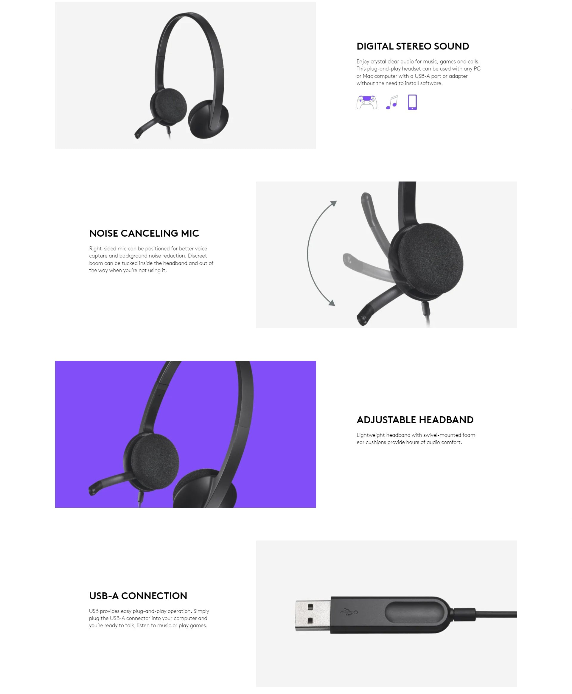 Logitech H340 USB Computer Headset (Black) | Shopee Philippines