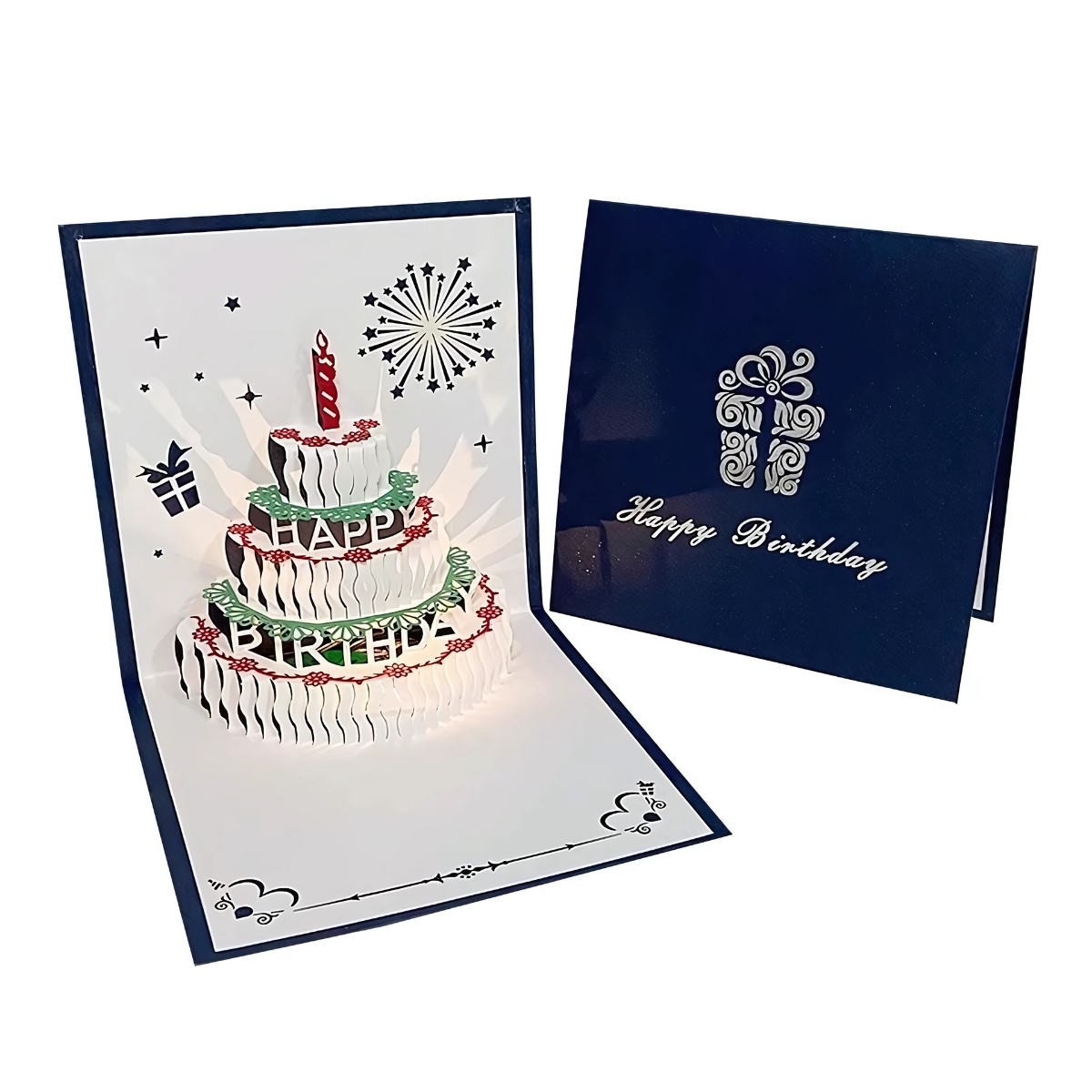 3D Light Music Birthday Card Pop Up Cake birthday greeting card Happy ...