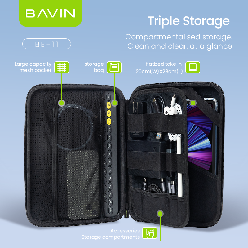 BAVIN BE11 Tablet Sleeve Travel Storage EVA Hard Shell Drop & Scratch ...