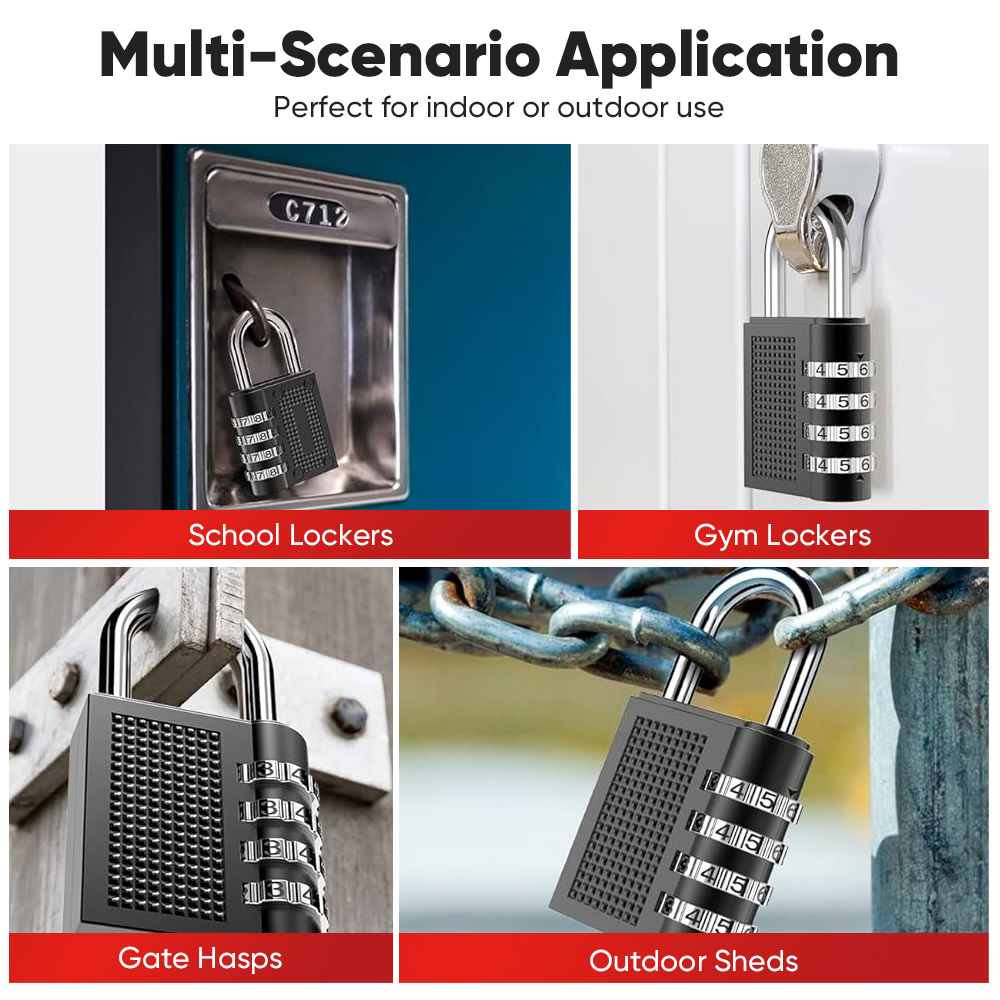Fyseus by Mitsushi 4 Digit Combination Padlock Waterproof Security Lock ...