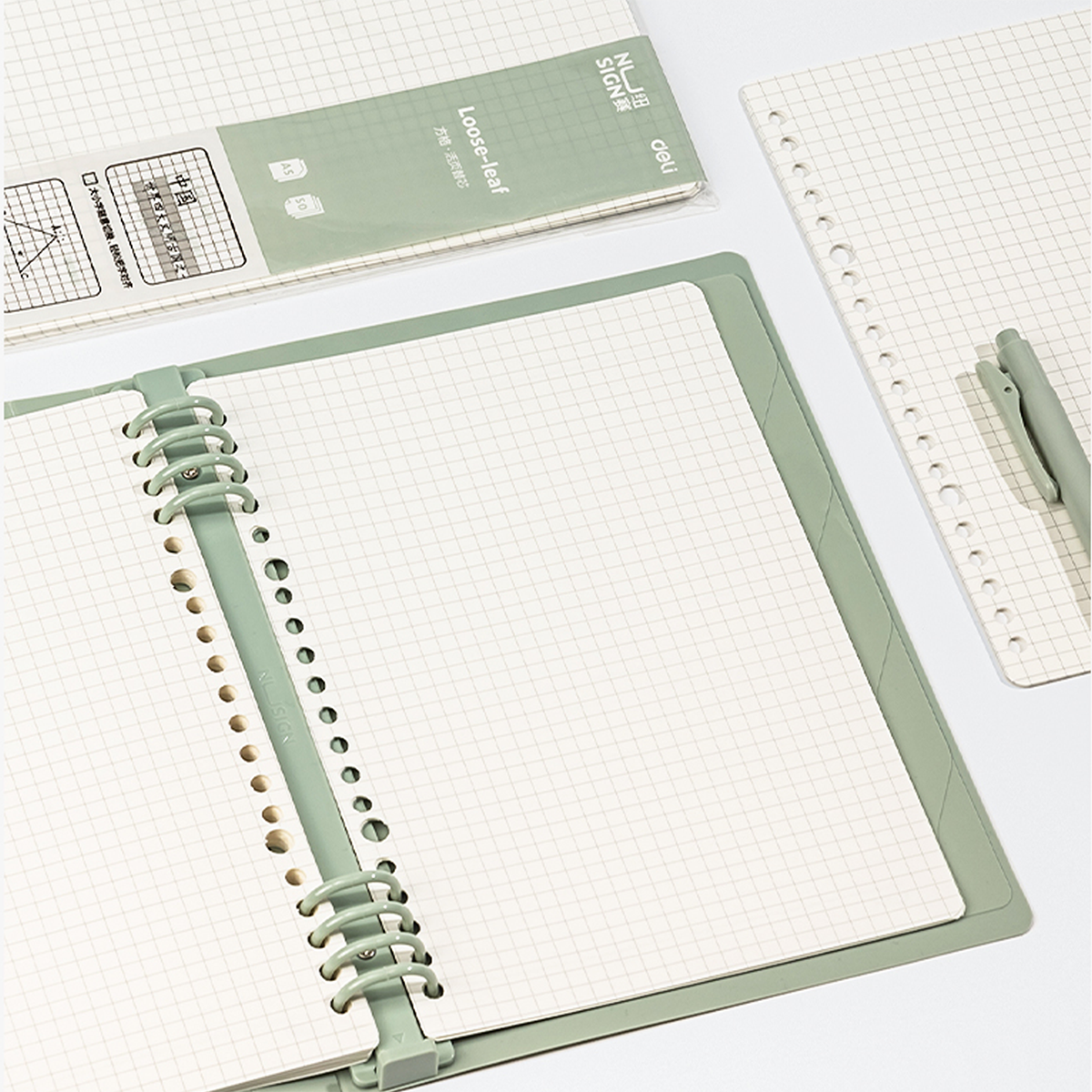 Deli NS310/NS312 NuSign A5 Lined/Grid Loose Leaf Notebook Refill 50 ...