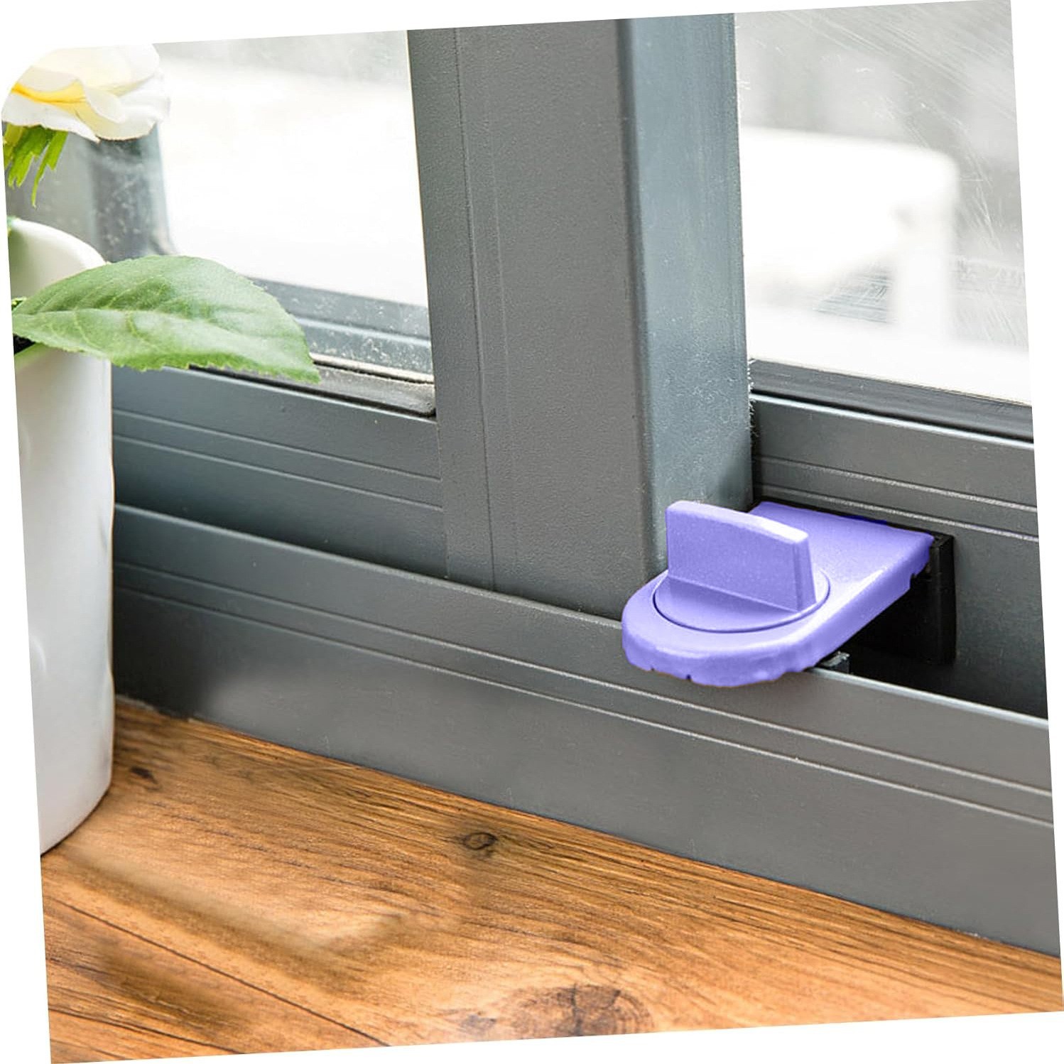 Aluminum alloy sliding door and window lock, with anti-pinch and anti ...