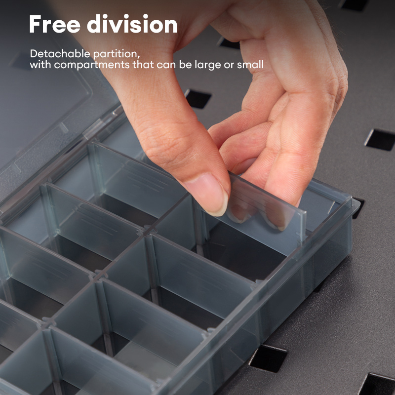 Deli Tools Black 10 Grids Parts Boxes Detachable Grid Storage Box ...
