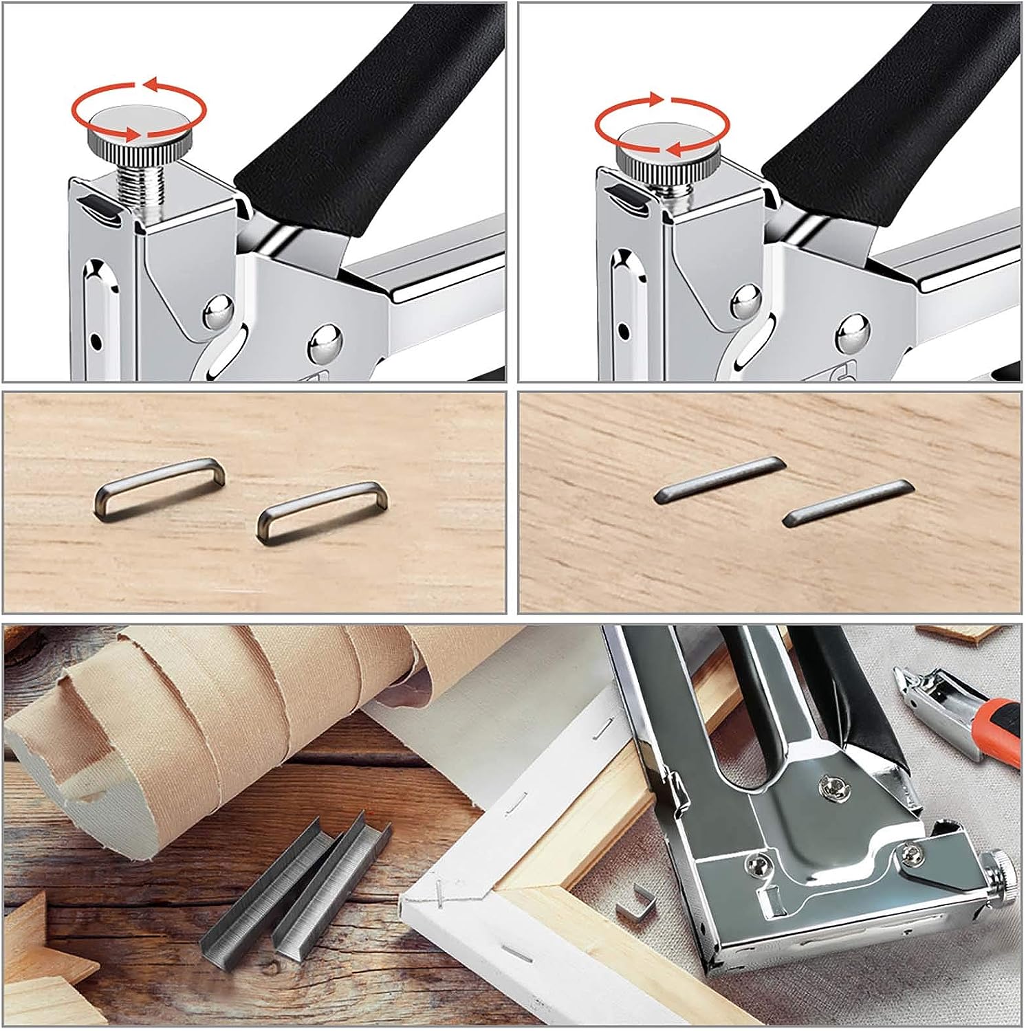 Cobra Heavy Duty 3-in-1 Staple Nail Gun Tacker – Manual, With 150 Staples, Upholstery Use