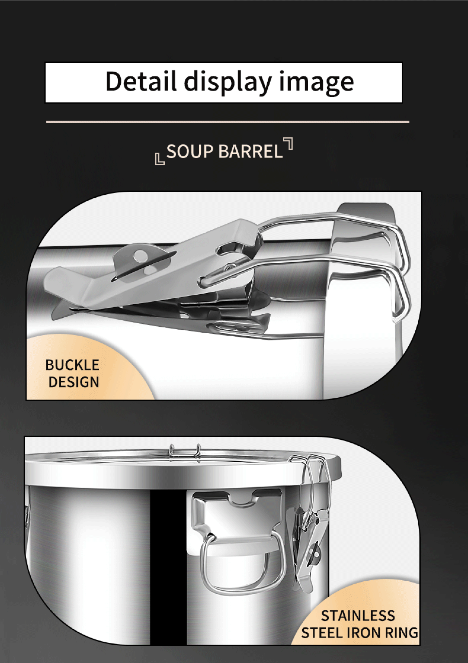 304 Metal stainless steel closed food rice storage container against ...