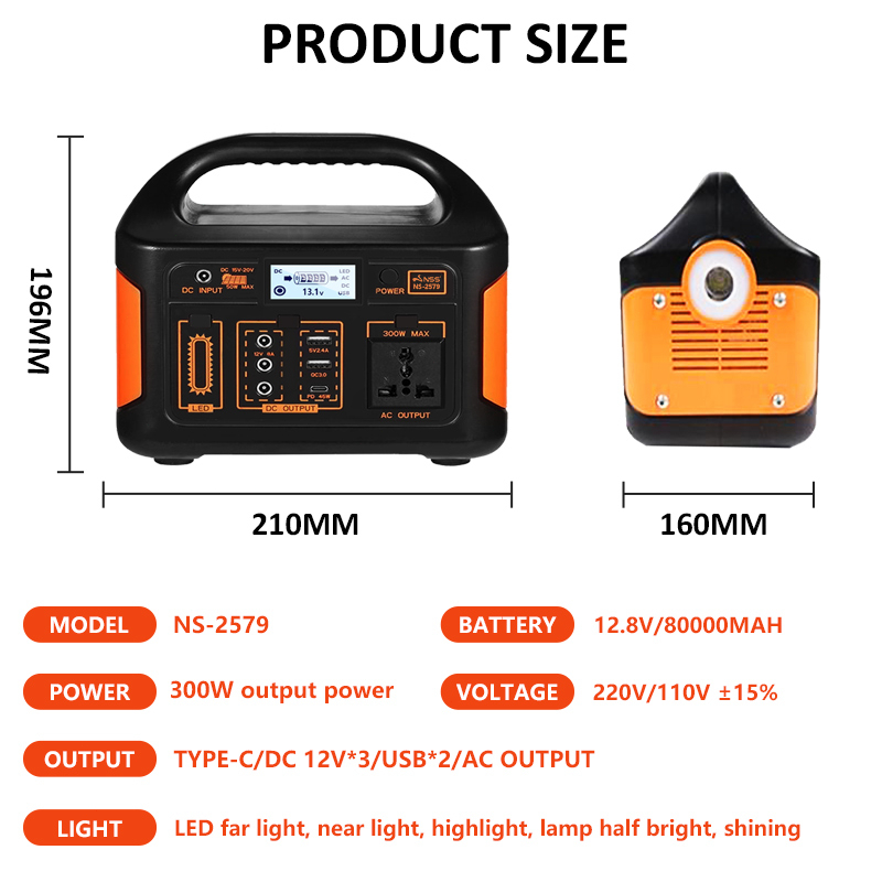 Power Station with Solar Panel 300w 86000mah Solar Generator Powerbank ...