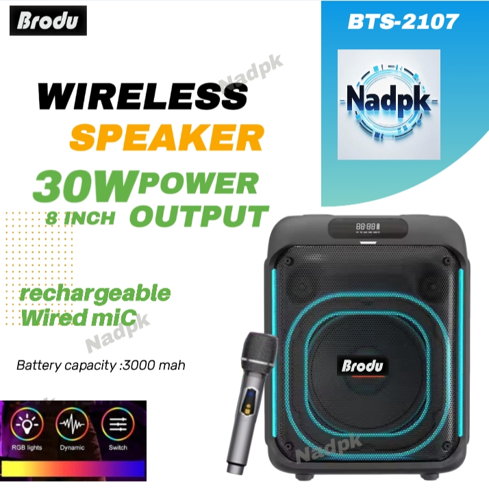 Brodu Series RGB Portable Subwoofer Karaoke Wireless Bluetooth Speaker ...