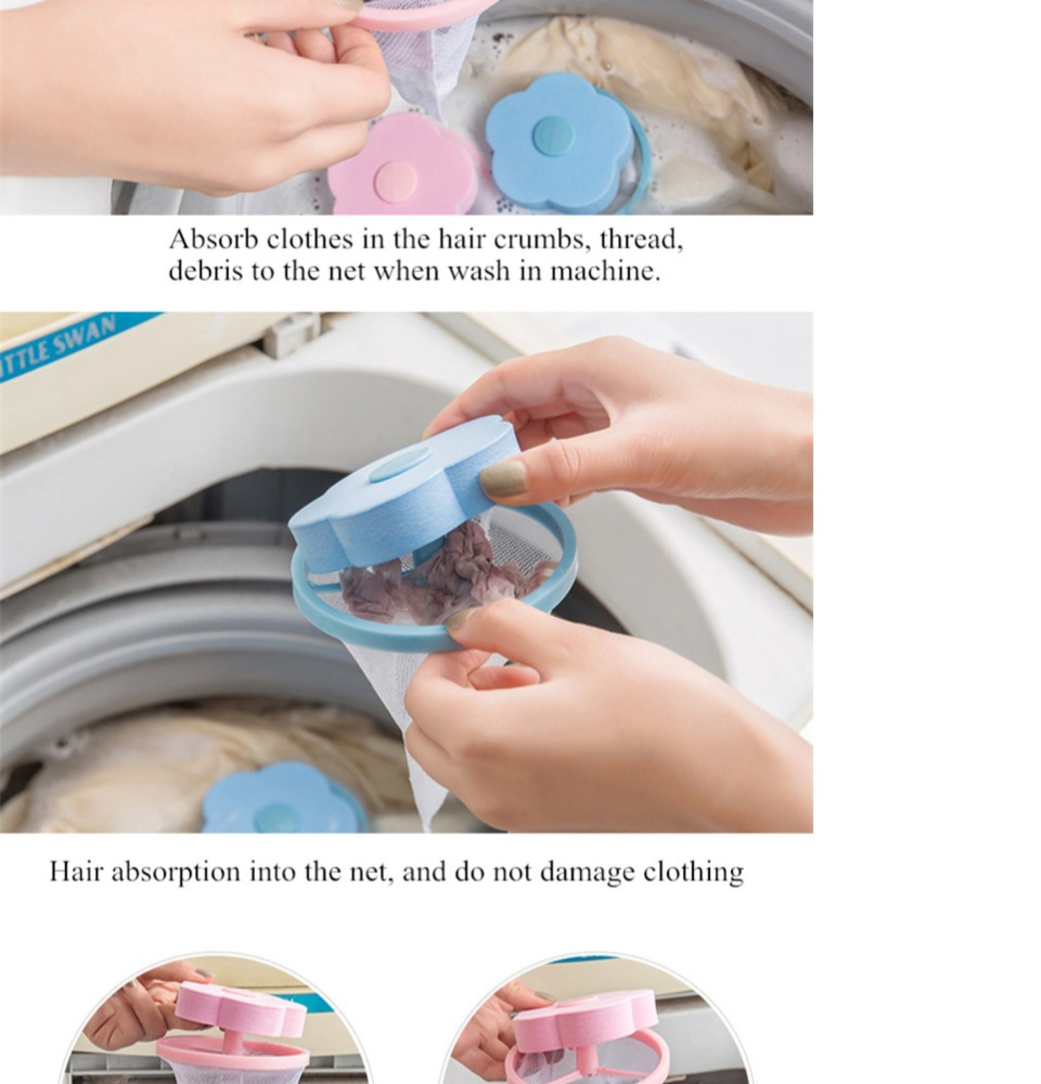 Multifunction Laundry Mesh Washing Machine Filter Mesh Removal Hair ...