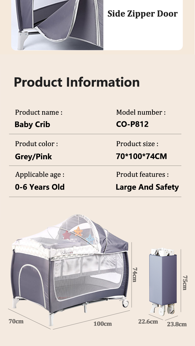 COCOBB Baby Rocker Crib Folding Swing Crib With Mosquito Nnet And ...