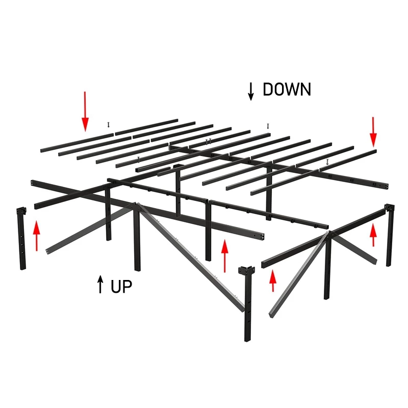 【New】Floating Bed Frame With Smart RGB Lights Assemble Metal Bed Frame ...