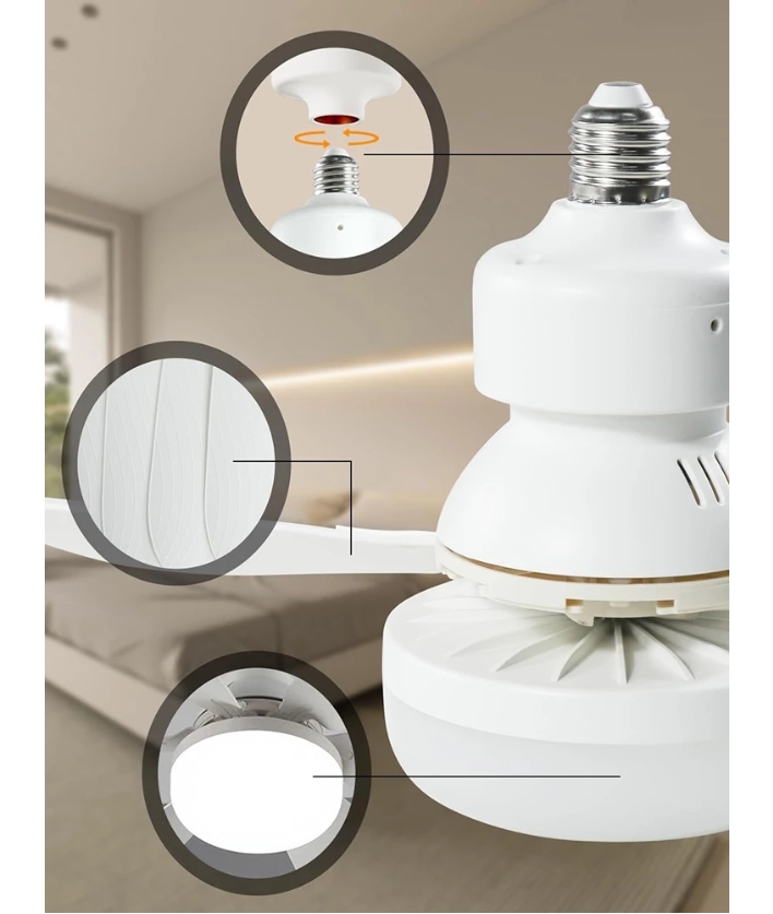 ASL Ceiling Fan Light Tri Colors Remote Control 6-Blade Fan Light ...