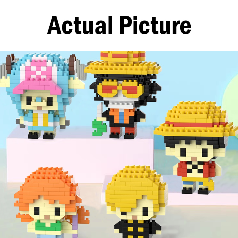 【DUZ】 One Piece Luffy Toys Cute Block Mini Character Building Block ...