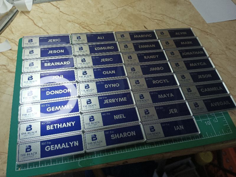 MAGNETIC NAMEPLATE - PIN NAMEPLATE PERSONALIZED - ACRYLIC 1X3 inches ...