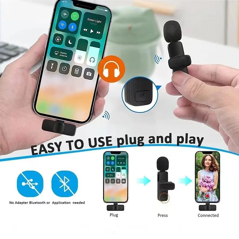 Professional wireless lavalier mini microphone for live streaming, game ...