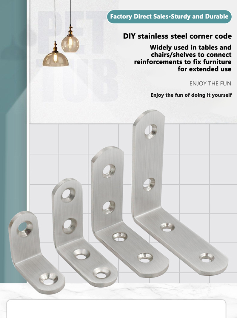 1PC Stainless Steel Corner Code Hardware Thickened Square Corner Code ...