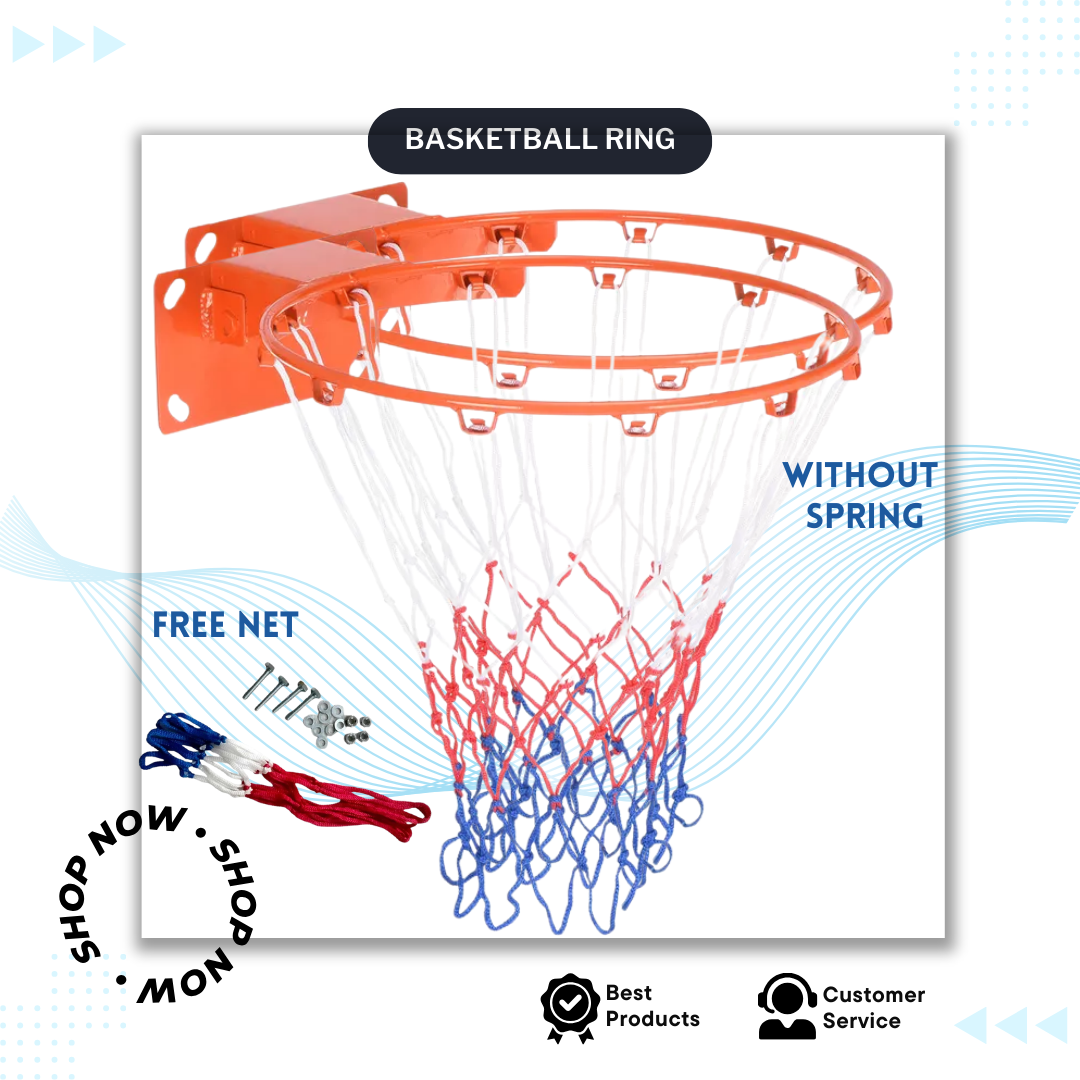 Durable Solid Metal Basketball Ring Pair 18 Inches with Free Net ...