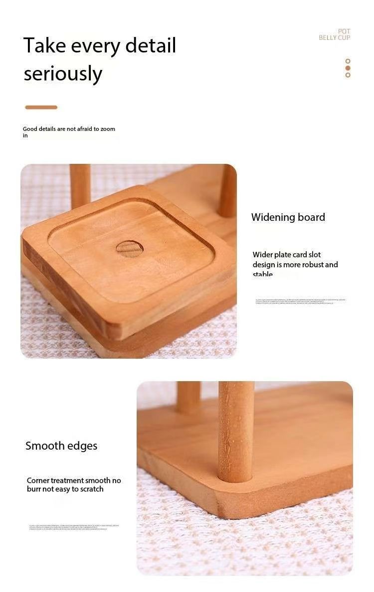 Wooden Display Stand Desktop Organizer Countertop Rack Solid Wood ...