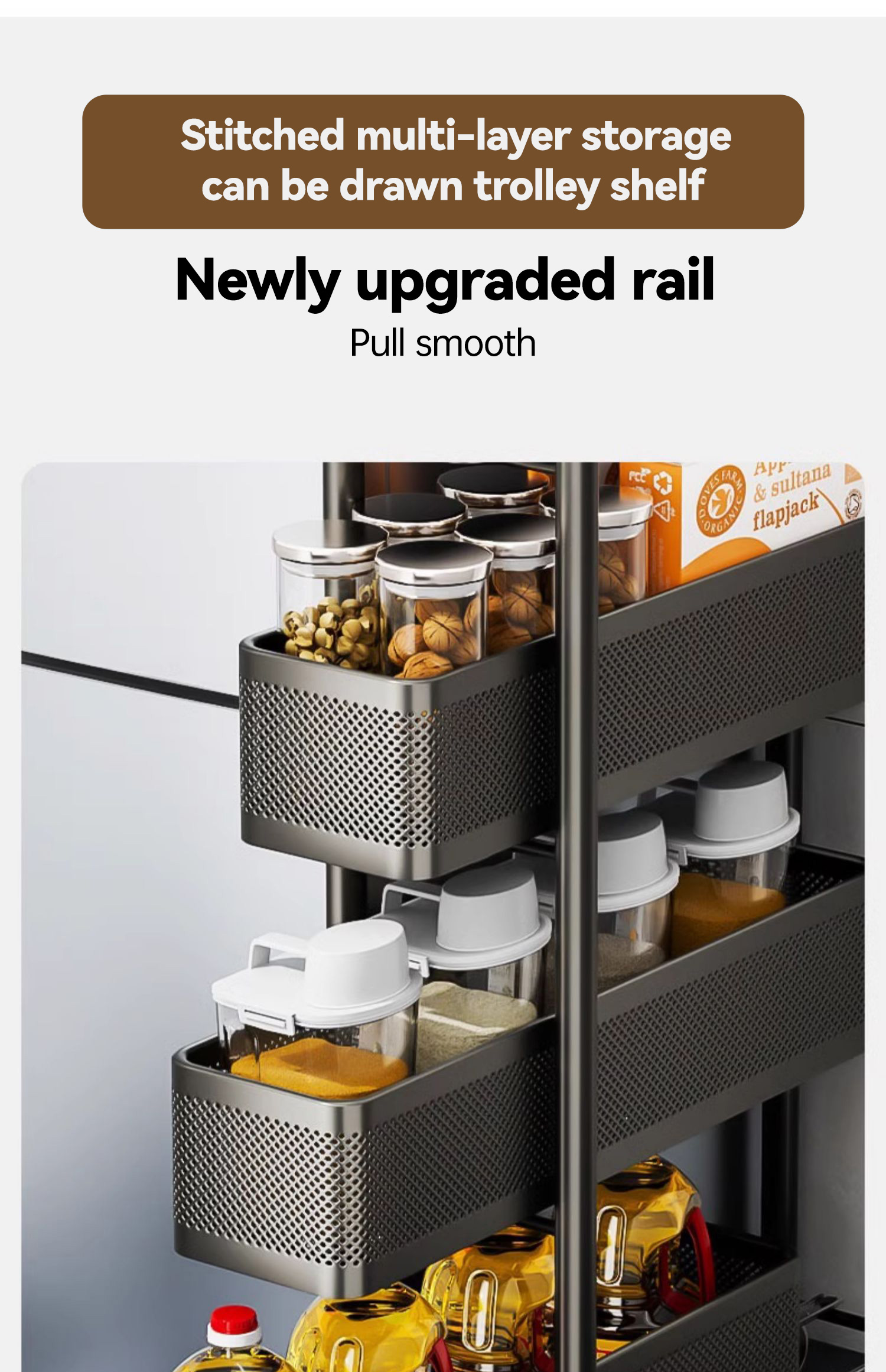 Mobile Rack with Wheels Storage Rack Bedroom Bathroom Storage Trolley ...