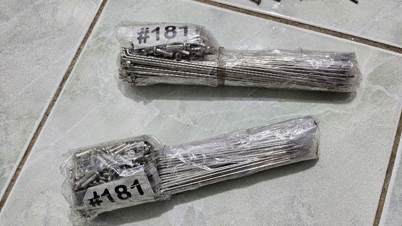 Bicycle spoke or rayos stainless 181m.m long niple size 20 good quality ...