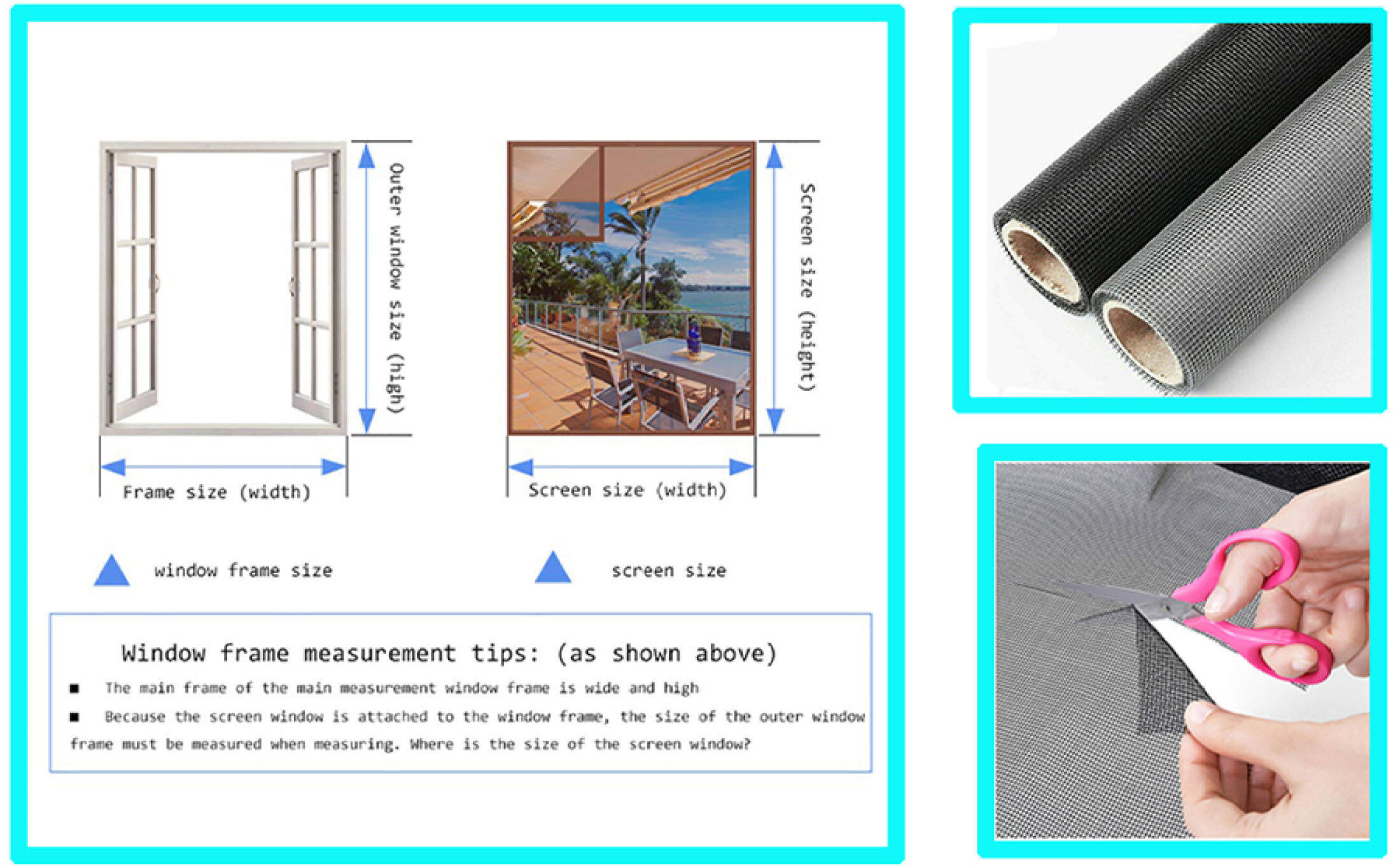 Magnetic Screen Window with Frame Anti Mosquito Screen Net DIY Easy ...