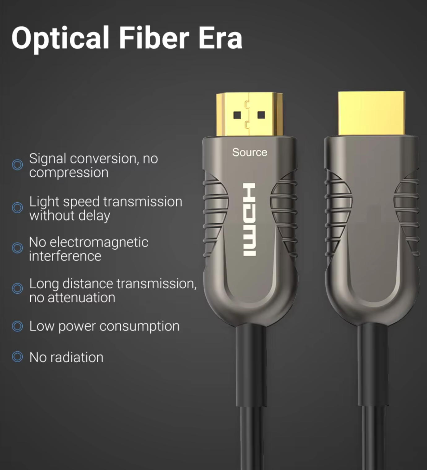 4K 8K HDTV UHD HDMI 2.0 2.1 FIBER OPTIC CABLE 10M 15M 20M 30M 40M 50M ...