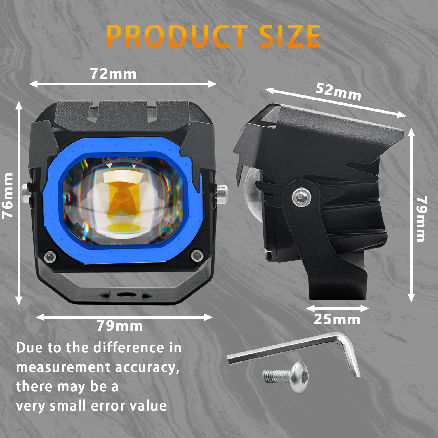 2PCS Mini Driving Light Upgraded V7 Pro 2nd Full Set high/low beam ...