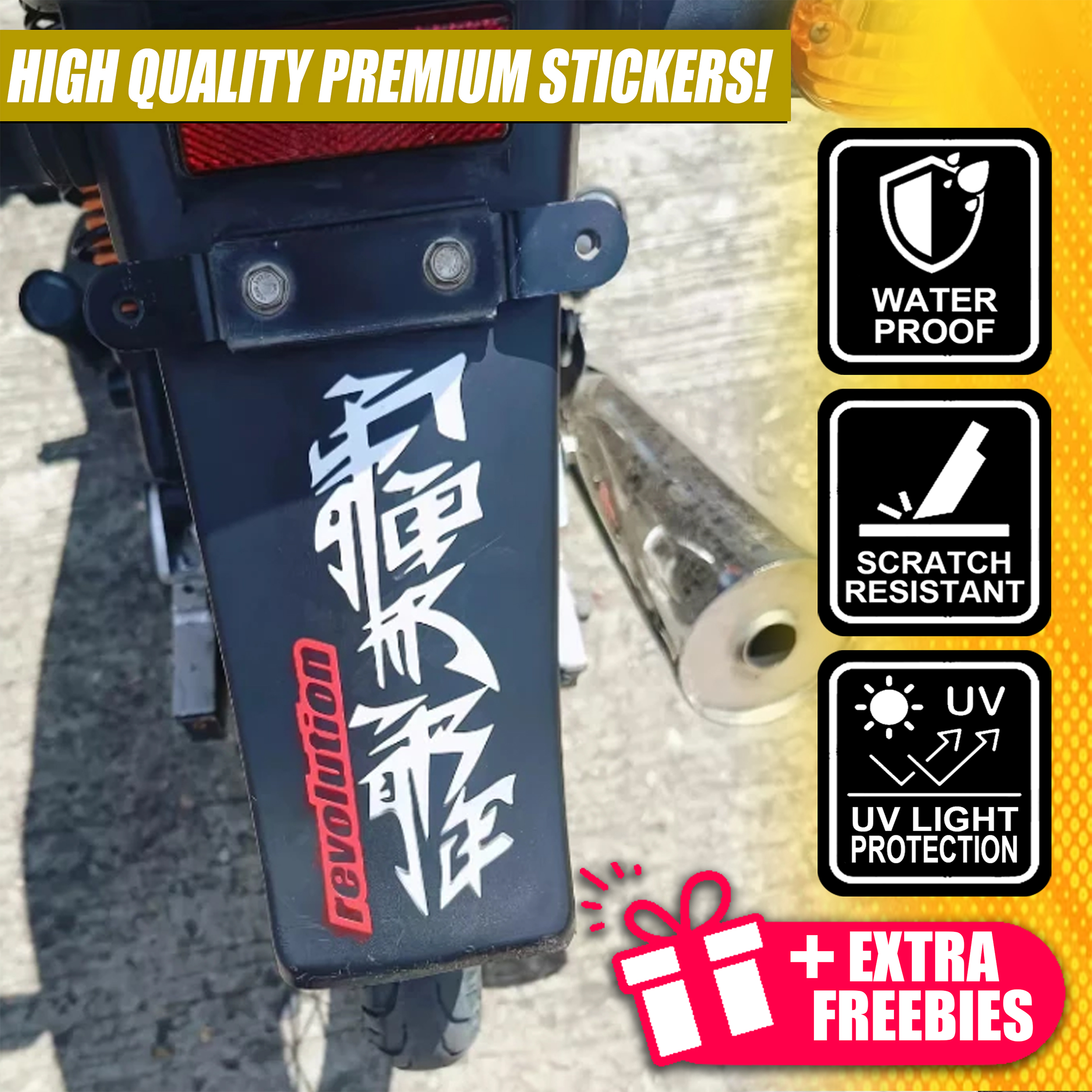 Revolution Motorcycle Sticker Japanese Sticker Waterproof for Motor ...