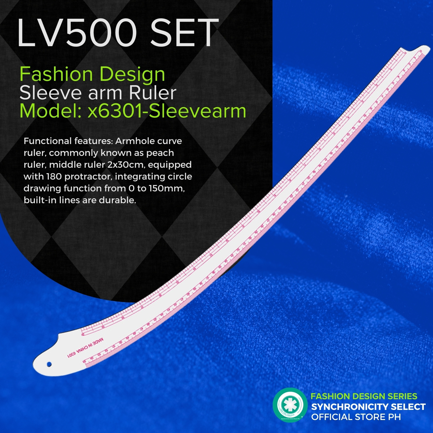 LV500 17-Piece Fashion Design Ruler Set – French Curve, Pattern, Hip ...