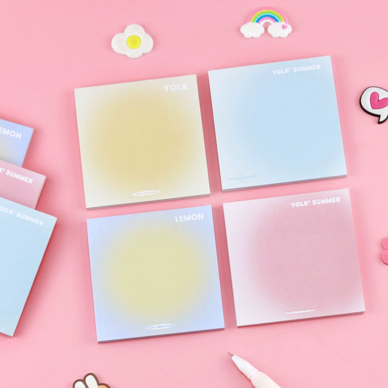 50 Sheets Gradient Color Sticky Notes Mini Blank Message Pad Self ...